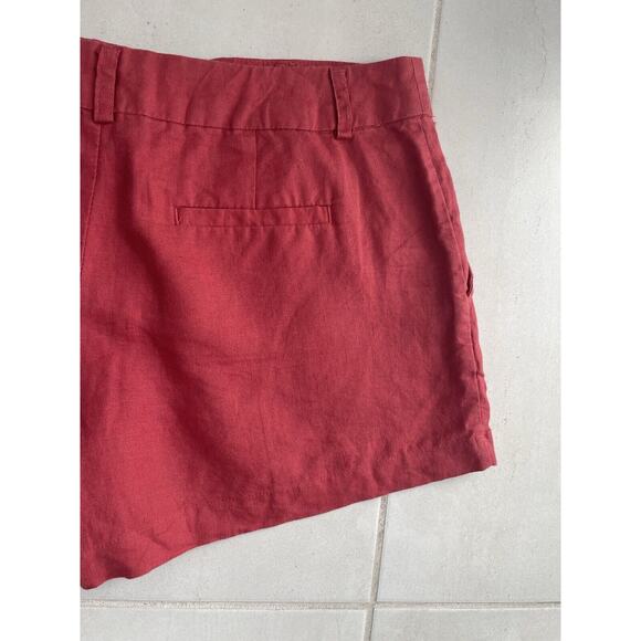 Cynthia Rowley Shorts Nautical Sailor Mid Rise Linen - Picture 10 of 12